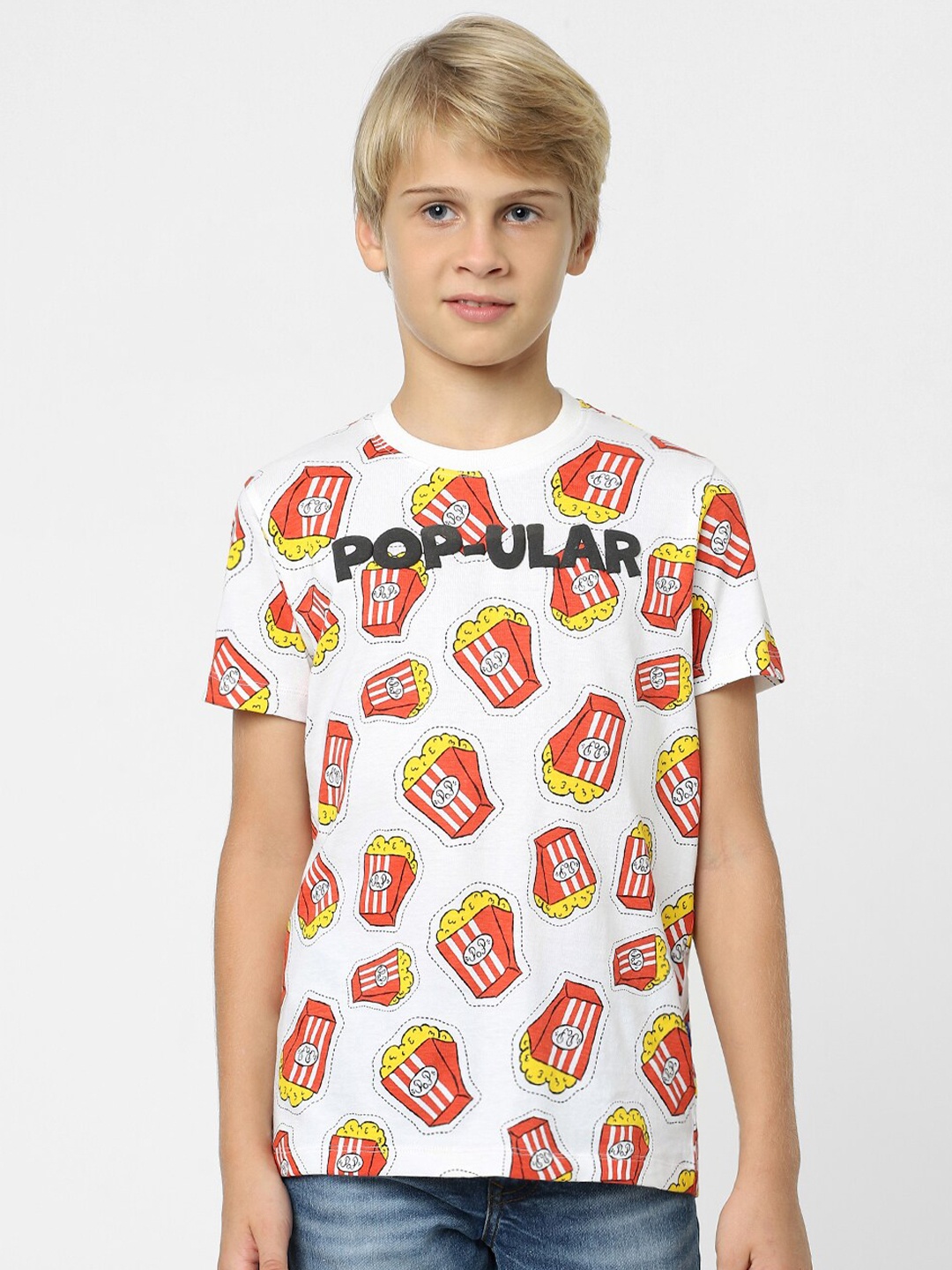 

Jack & Jones Junior Boys Printed Cotton T-shirt, White