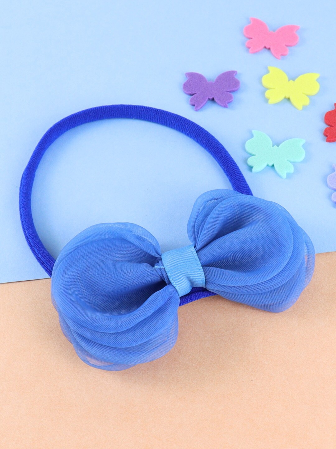 

Asthetika Kids Girls Fabric Bow Hairband, Blue