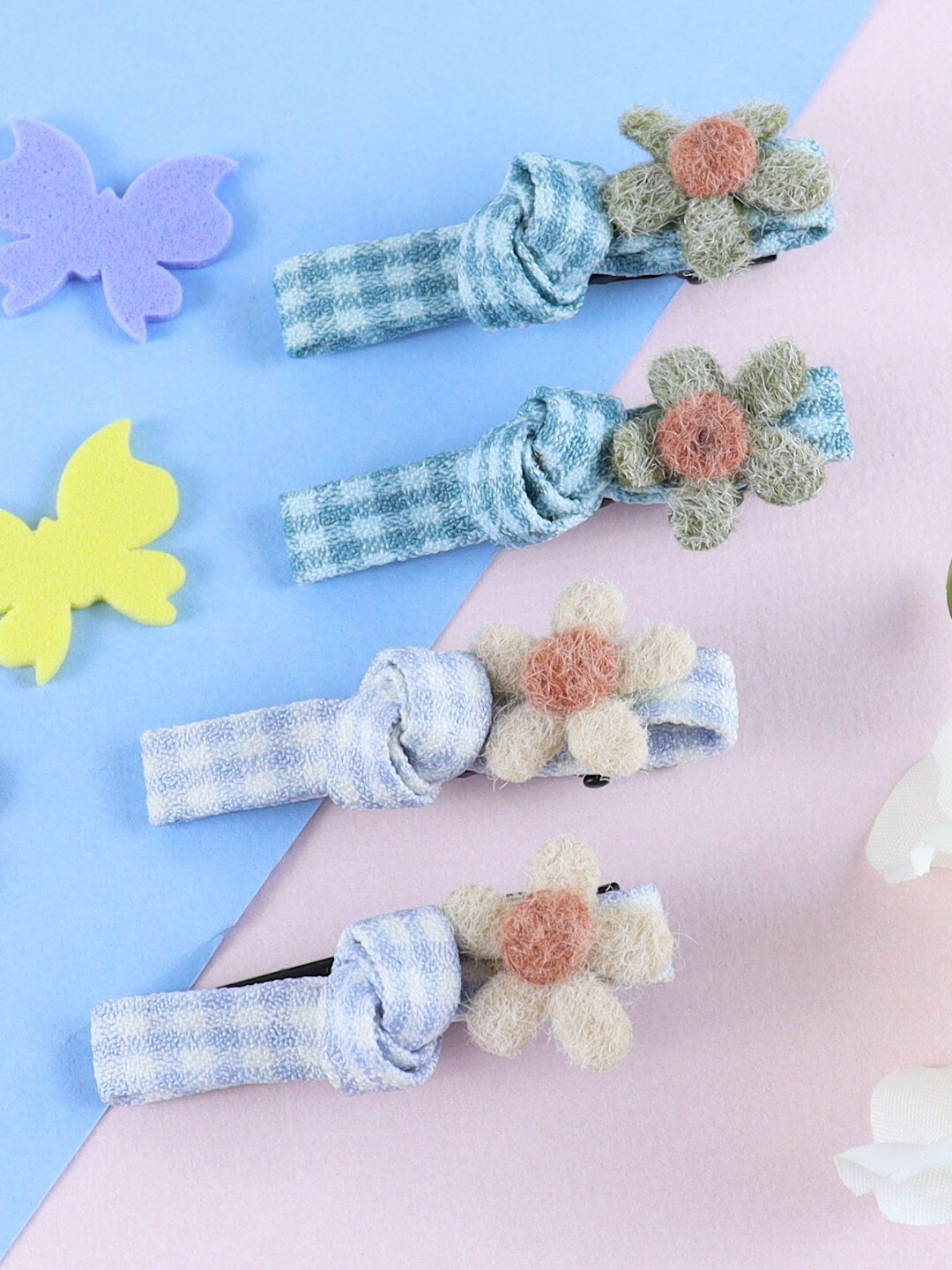 

Asthetika Kids Girls Set of 4 Alligator Hair Clip, Blue
