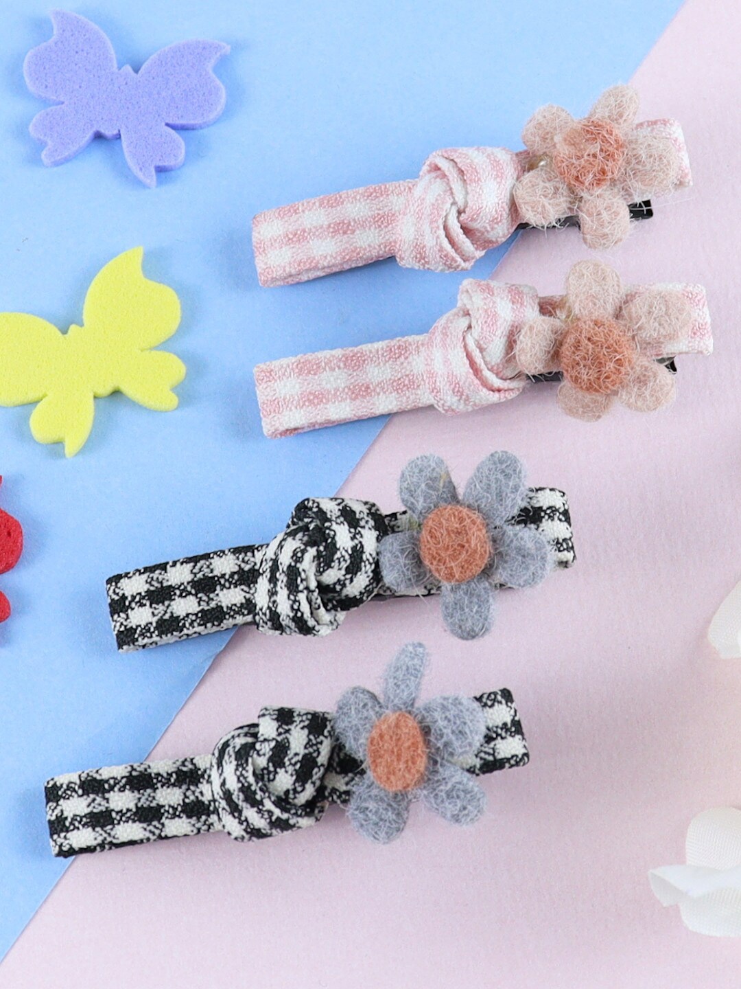 

Asthetika Kids Girls Set of 4 Alligator Hair Clips, Pink