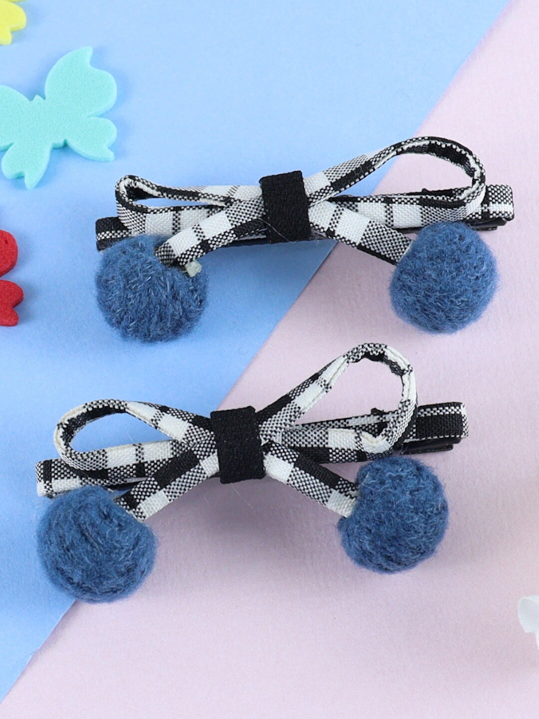 

Asthetika Kids Girls Blue & Black Set of 2 Alligator Hair Clip