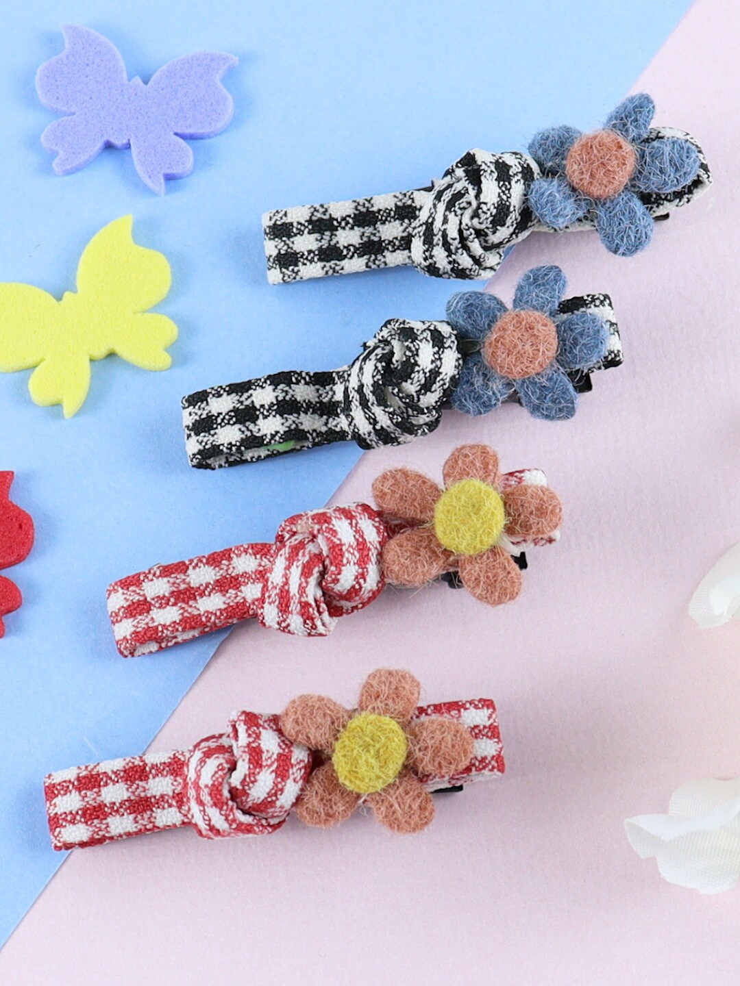 

Asthetika Kids Girls Set of 4 Alligator Hair Clip, Red