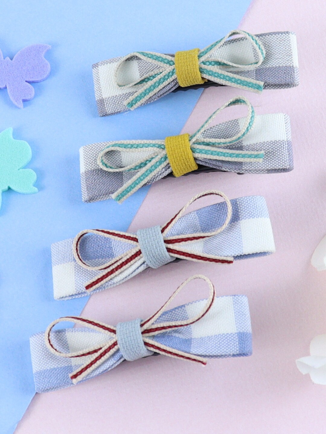 

Asthetika Kids Girls Set of 4 Alligator Hair Clip, Blue