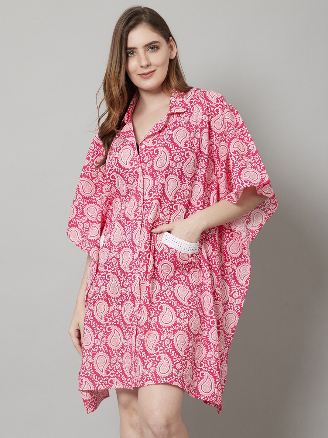 

Shararat Printed Pure Cotton Nightdress, Pink