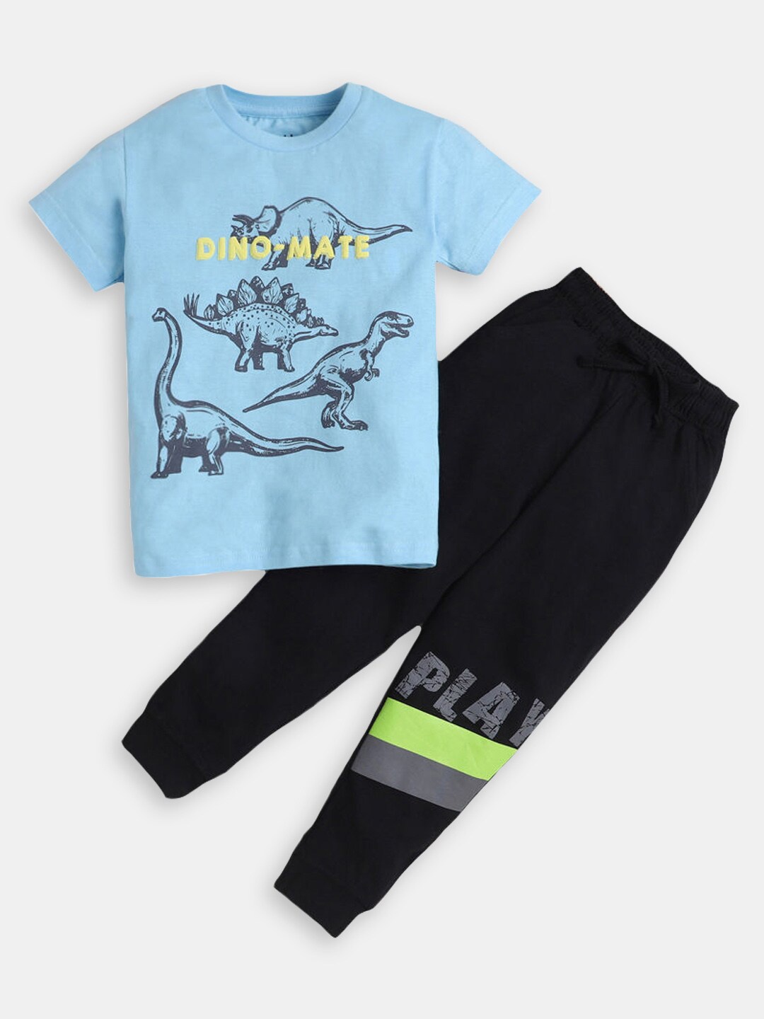 

Hopscotch Boys Printed T-shirt with Trousers, Blue