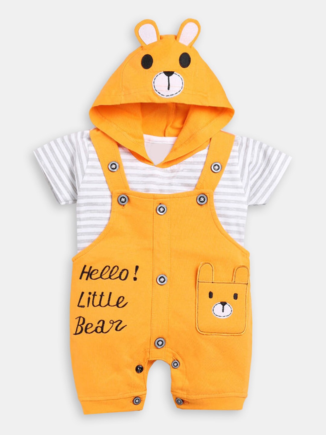 

Hopscotch Boys Striped T-shirt with Shorts, Yellow