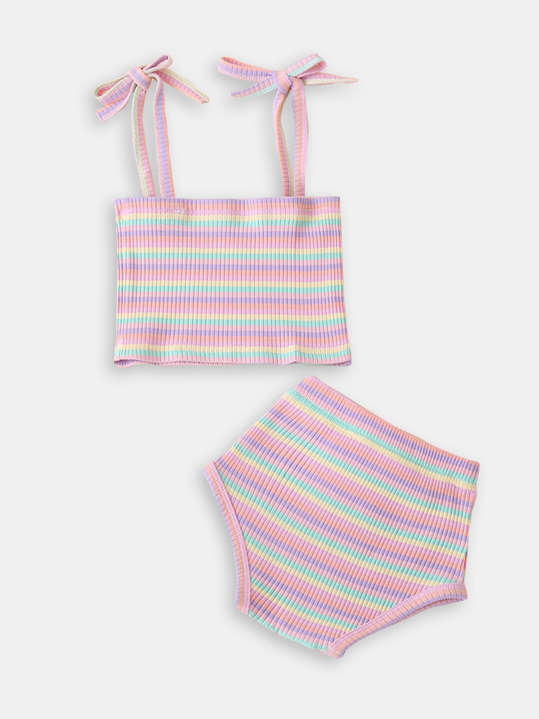 

Hopscotch Girls Striped Top with Shorts, Pink