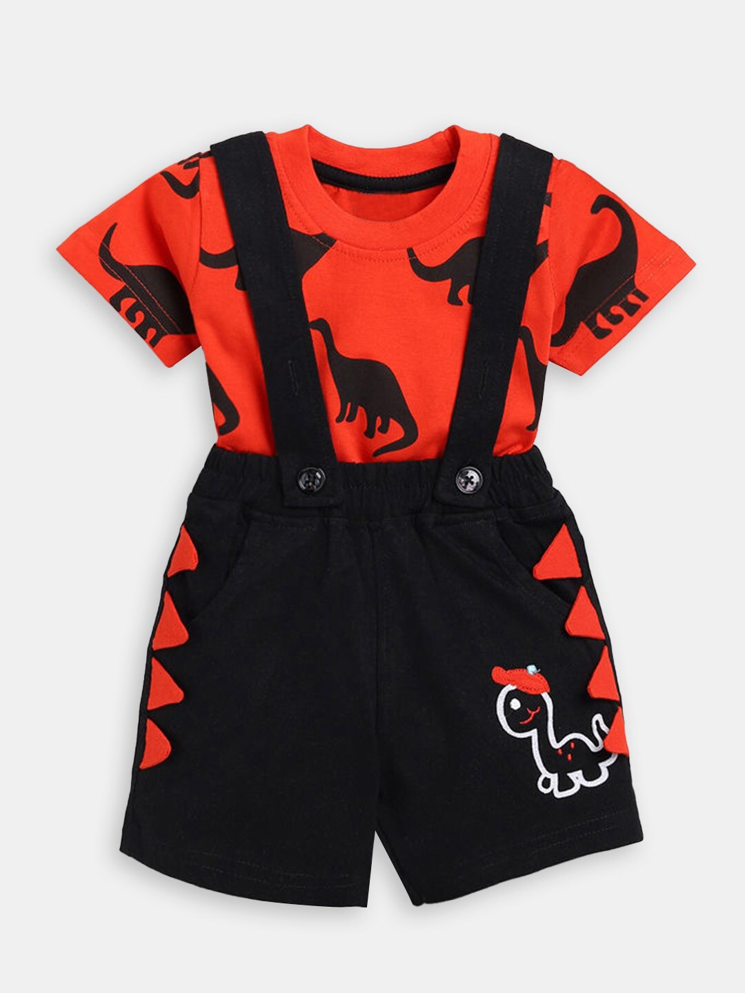 

Hopscotch Boys Printed T-shirt with Shorts, Red