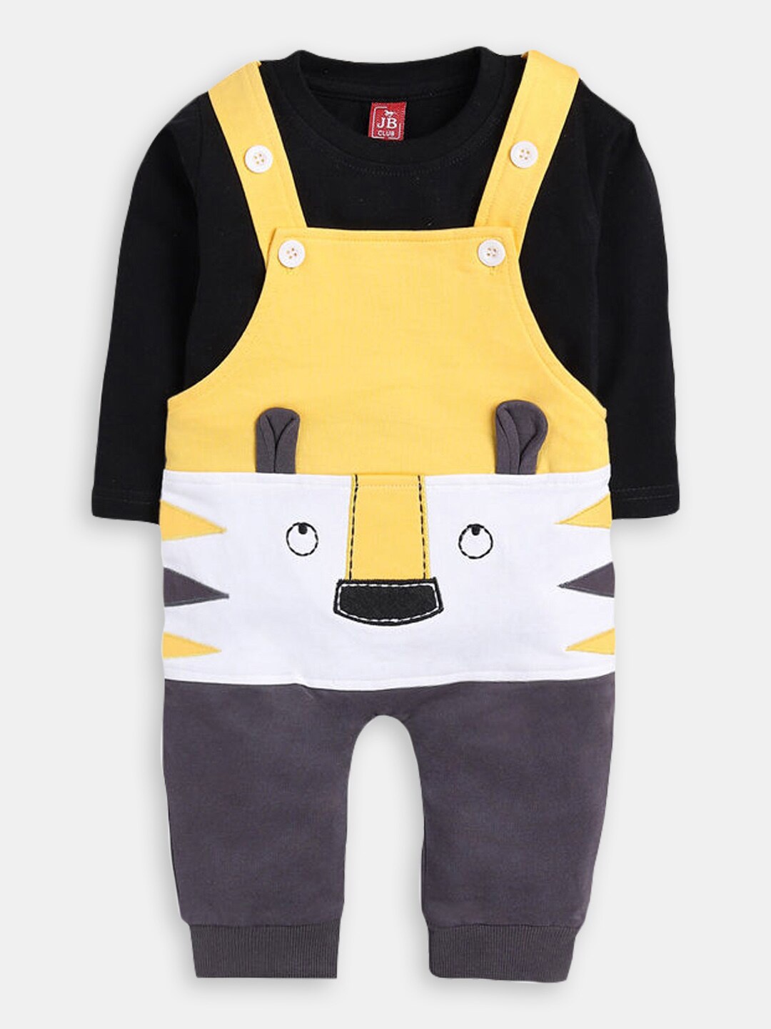

Hopscotch Boys Yellow & Black Printed T-shirt with Trousers