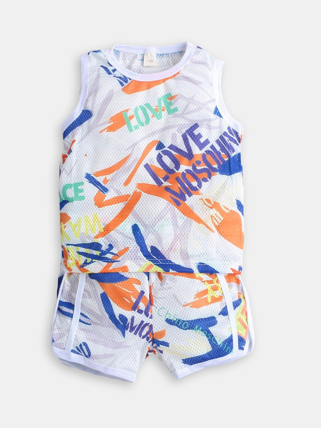 

Hopscotch Boys Printed T-shirt with Shorts, White