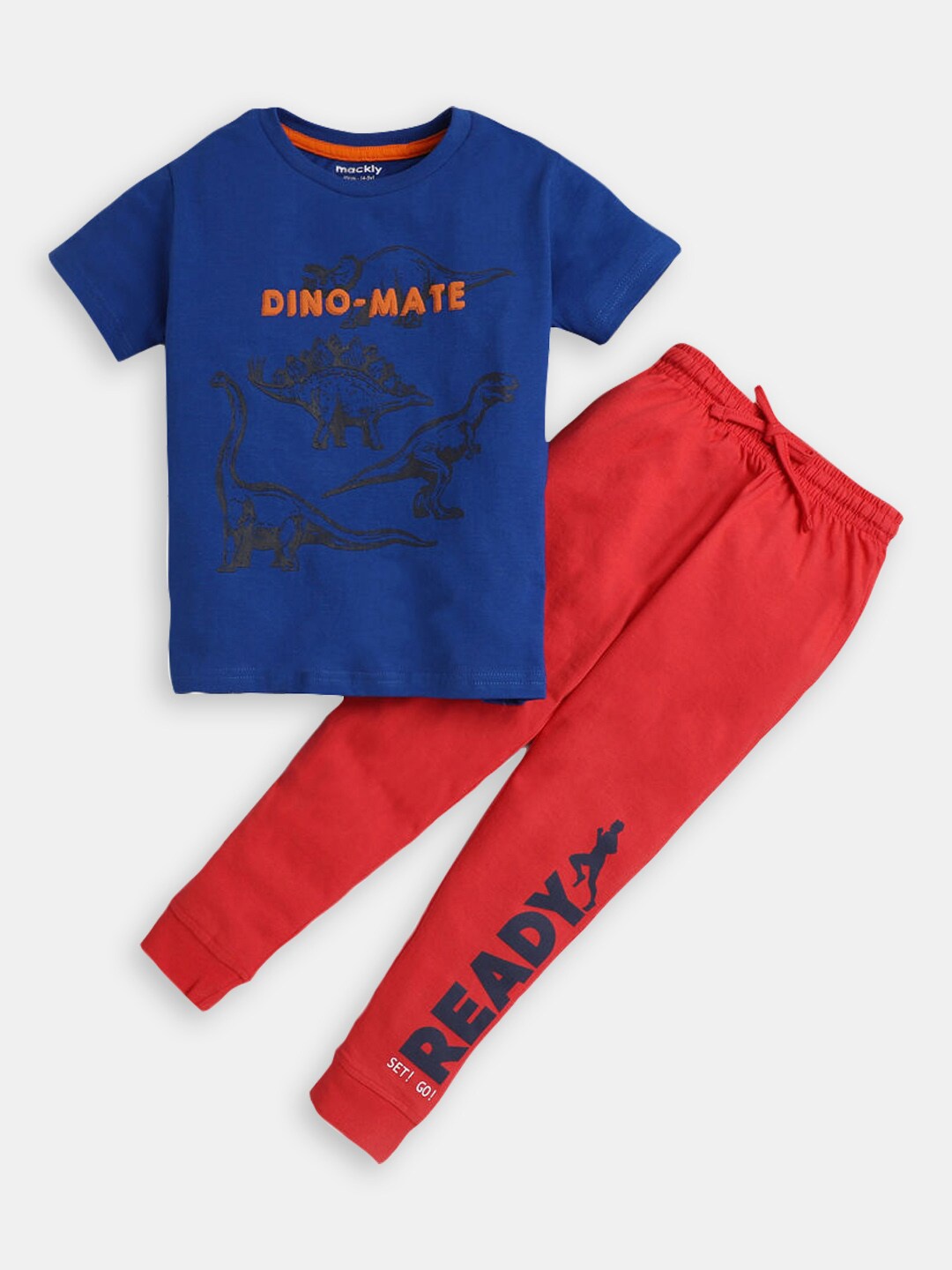 

Hopscotch Boys Printed T-shirt with Trousers, Blue