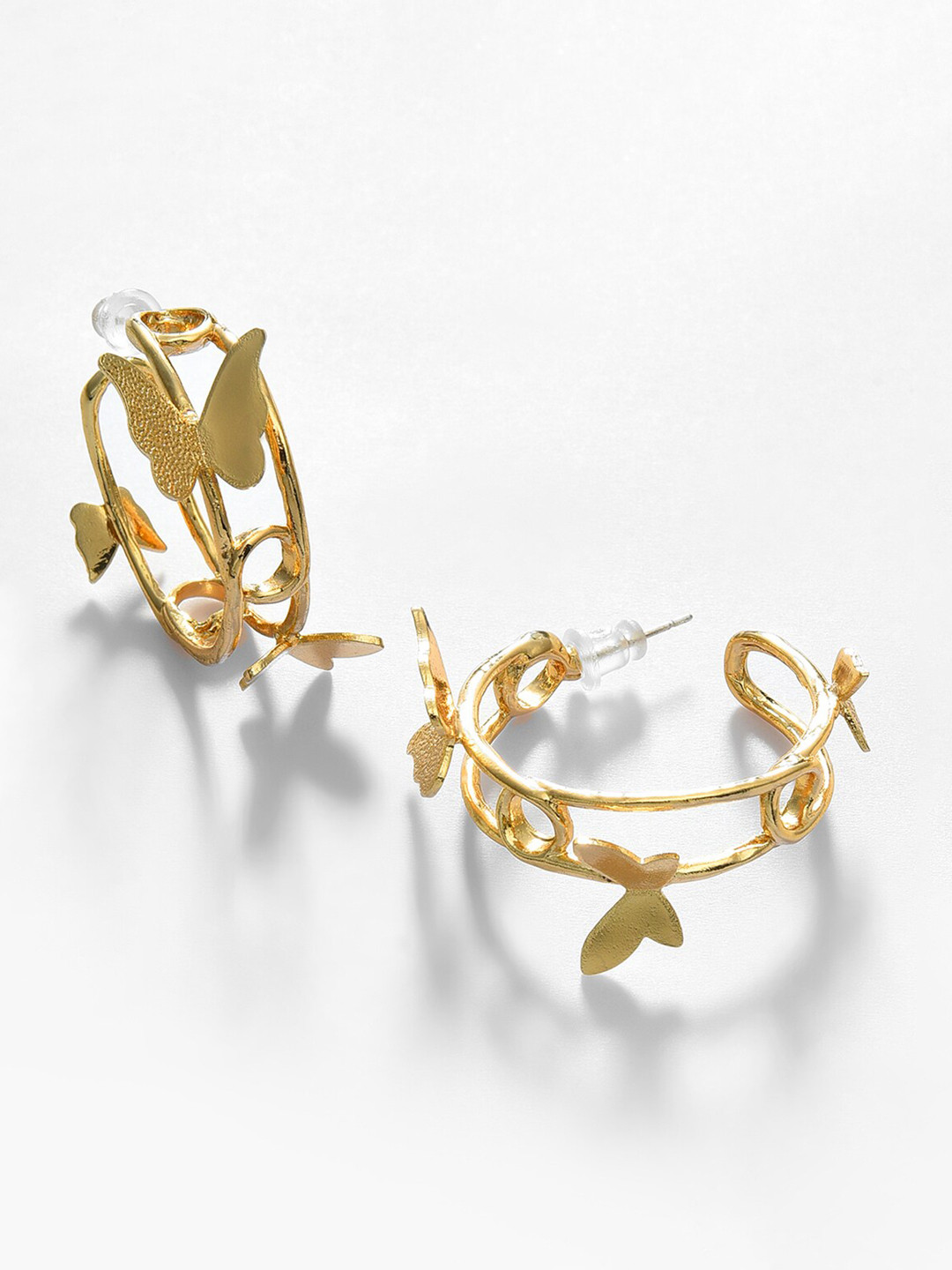 

SOHI Gold-Toned Contemporary Studs Earrings