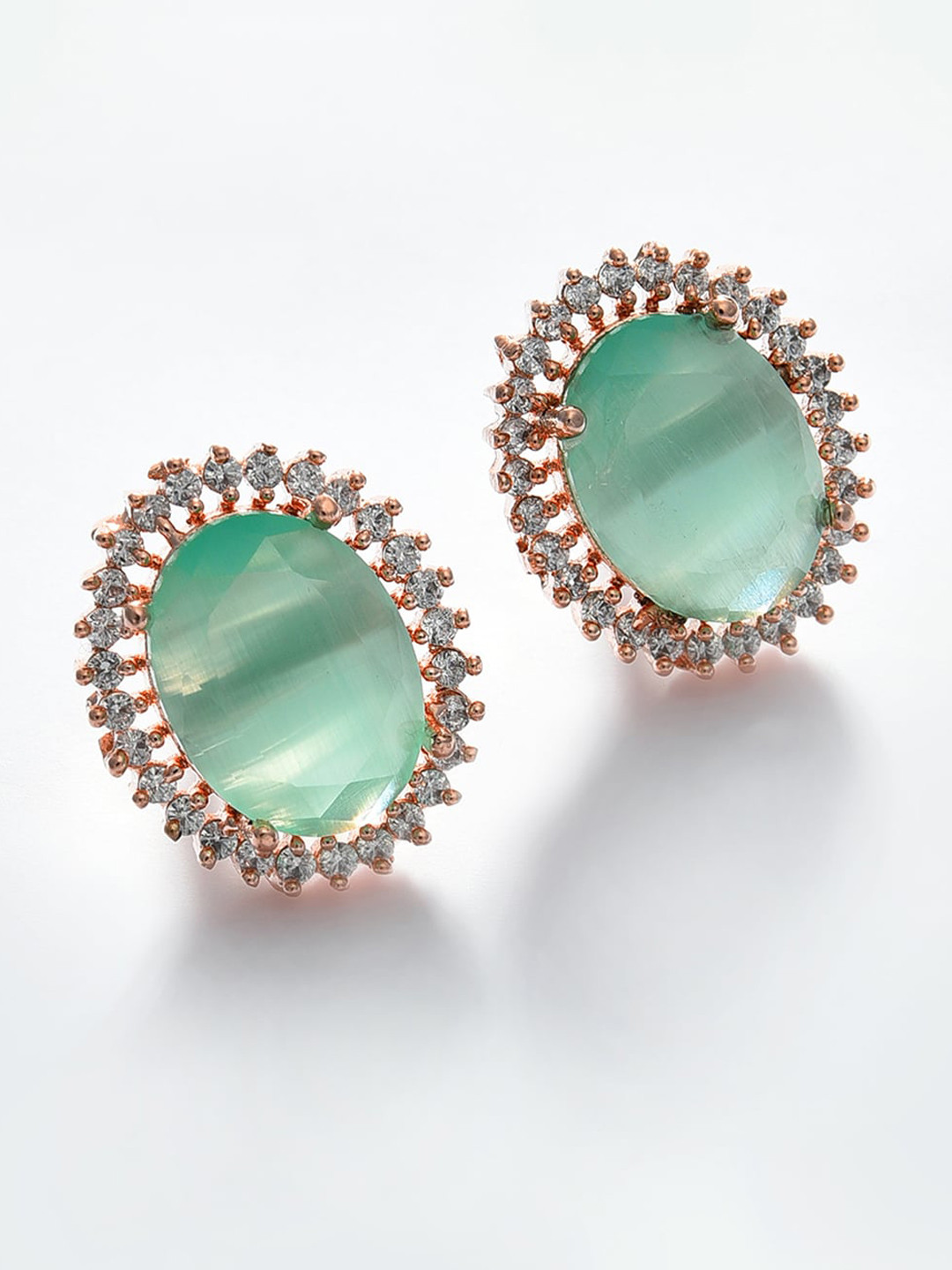 

SOHI Green Contemporary Hoop Earrings