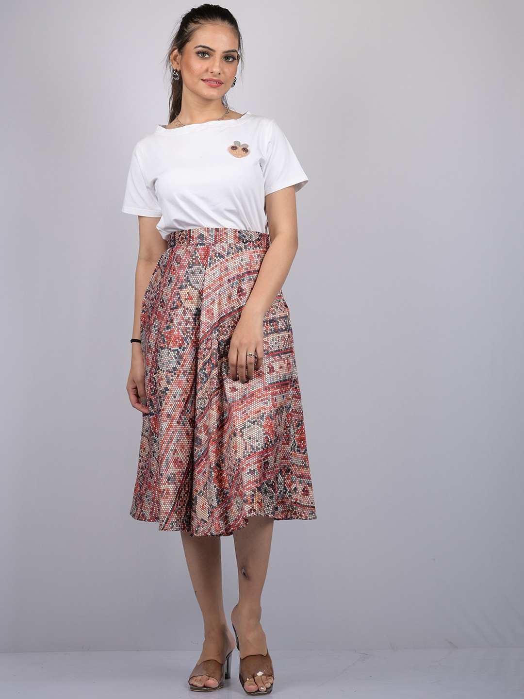 

OWO THE LABEL Self-Design Skirt, Maroon