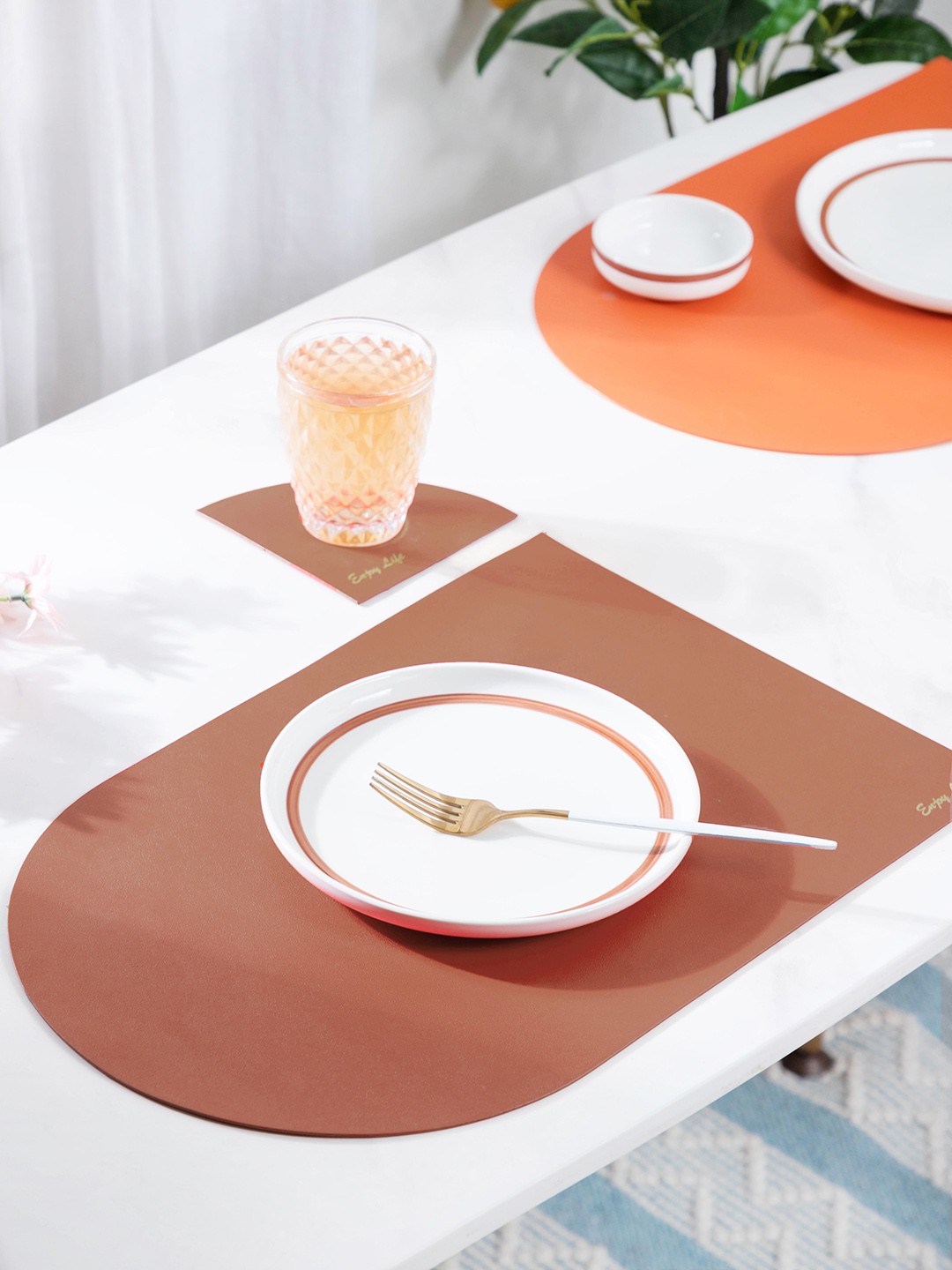 

Nestasia Brown 12 Pcs Table Placemats & Coasters