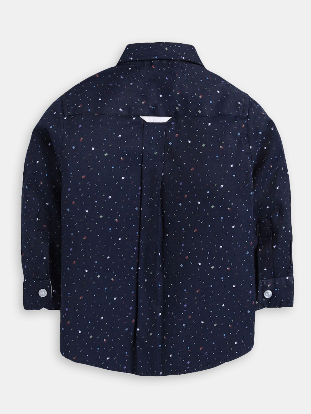 

Hopscotch Kids Boys Cotton Classic Micro Ditsy Printed Casual Shirt, Navy blue