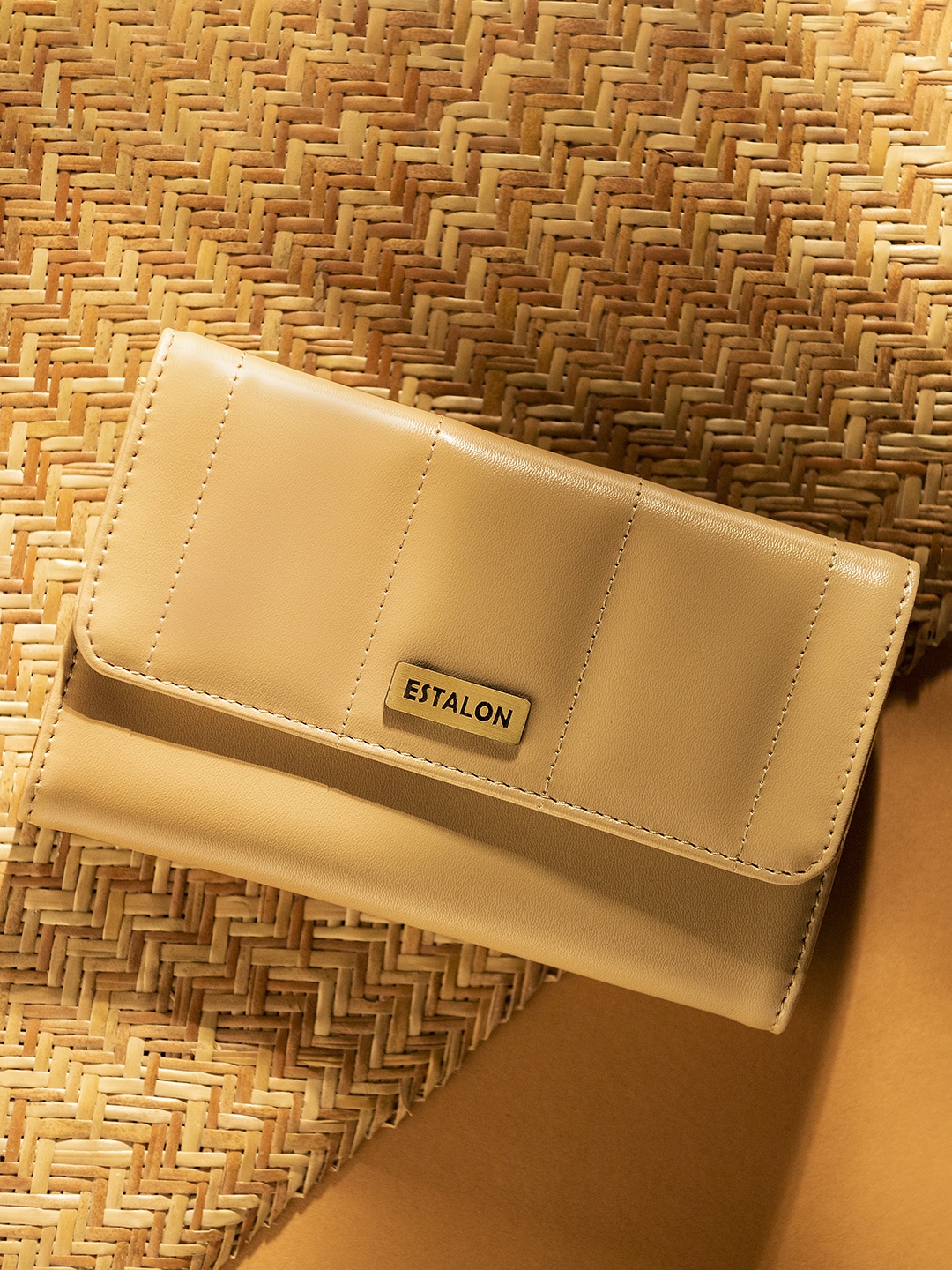 

ESTALON Women PU Envelope Wallet, Beige