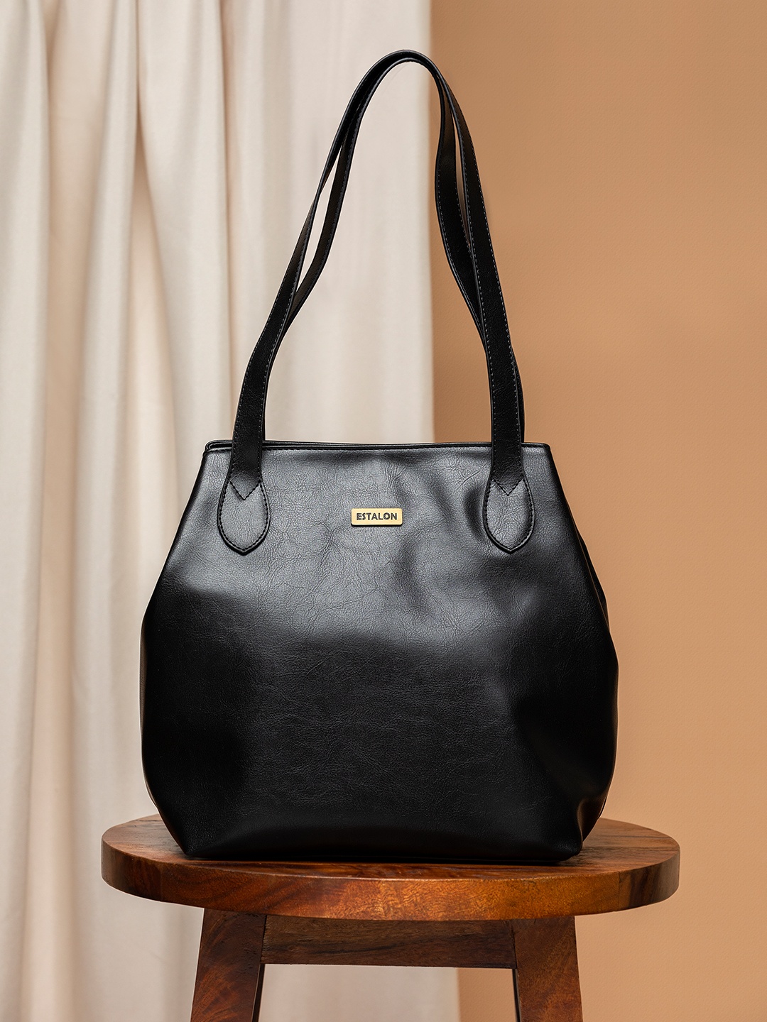 

ESTALON PU Structured Shoulder Bag, Black