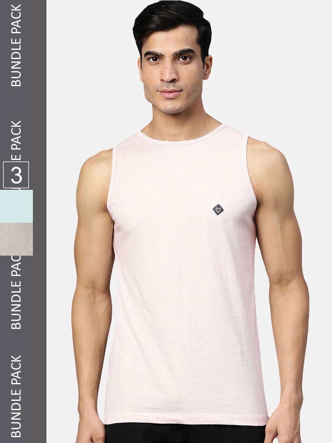 

Almo Wear Men Pack Of 3 Cotton Innerwear Vests, Grey