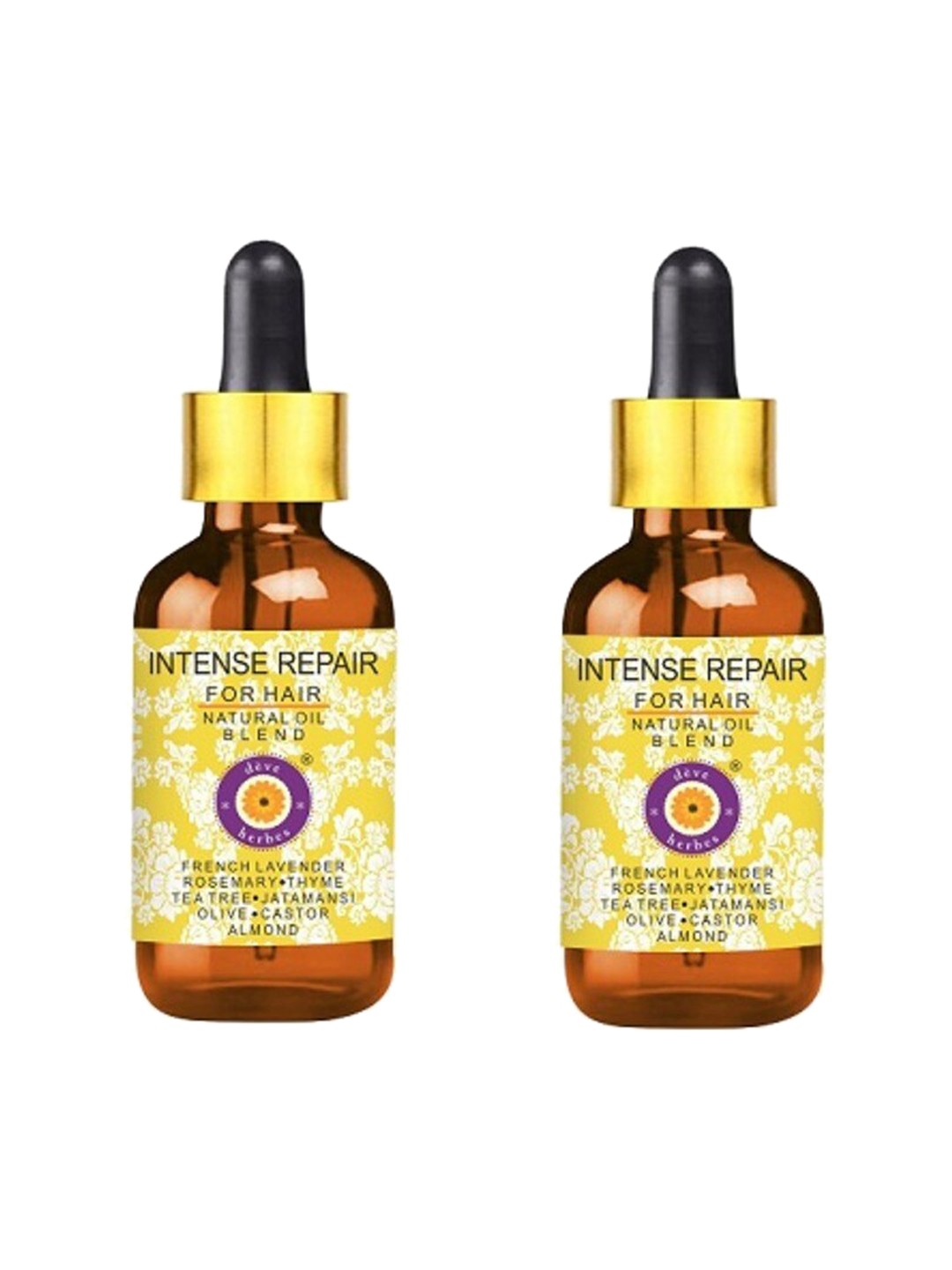 

Deve Herbes Set of 2 Intense Repair Natural Blend Oil for Hair - 100 ml Each, Yellow