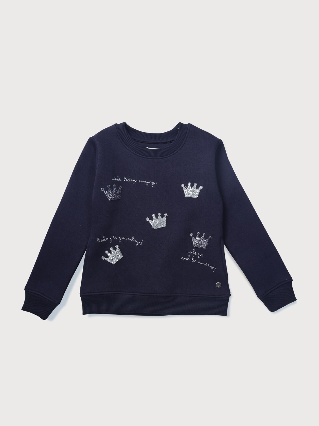 

Gini and Jony Girls Embellished Cotton Sweatshirt, Navy blue