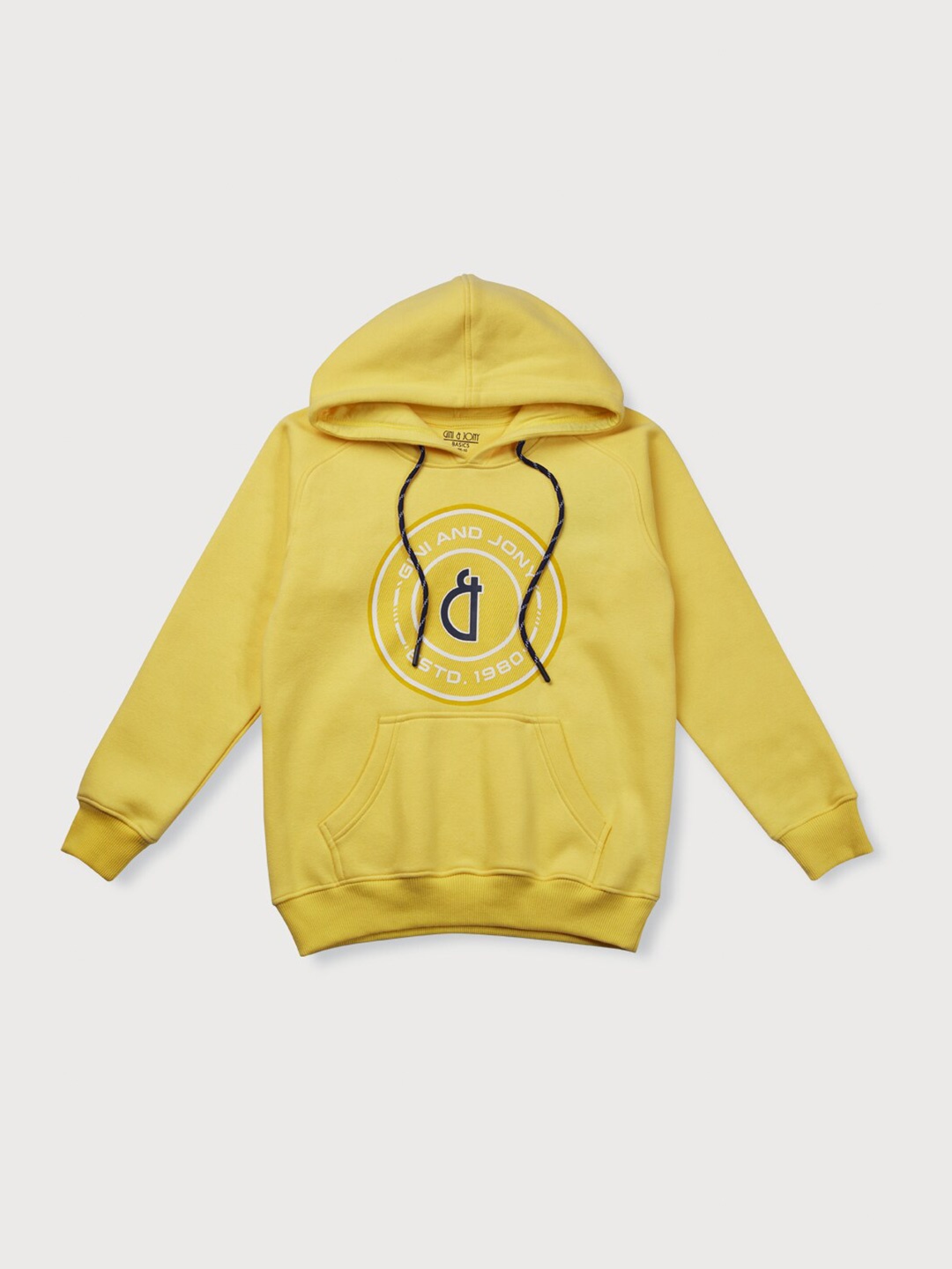 

Gini and Jony Boys Printed Fleece Hooded Sweatshirt, Yellow