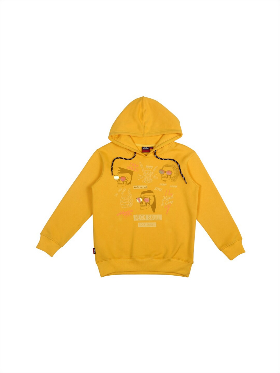 

Gini and Jony Boys Printed Fleece Hooded Sweatshirt, Yellow