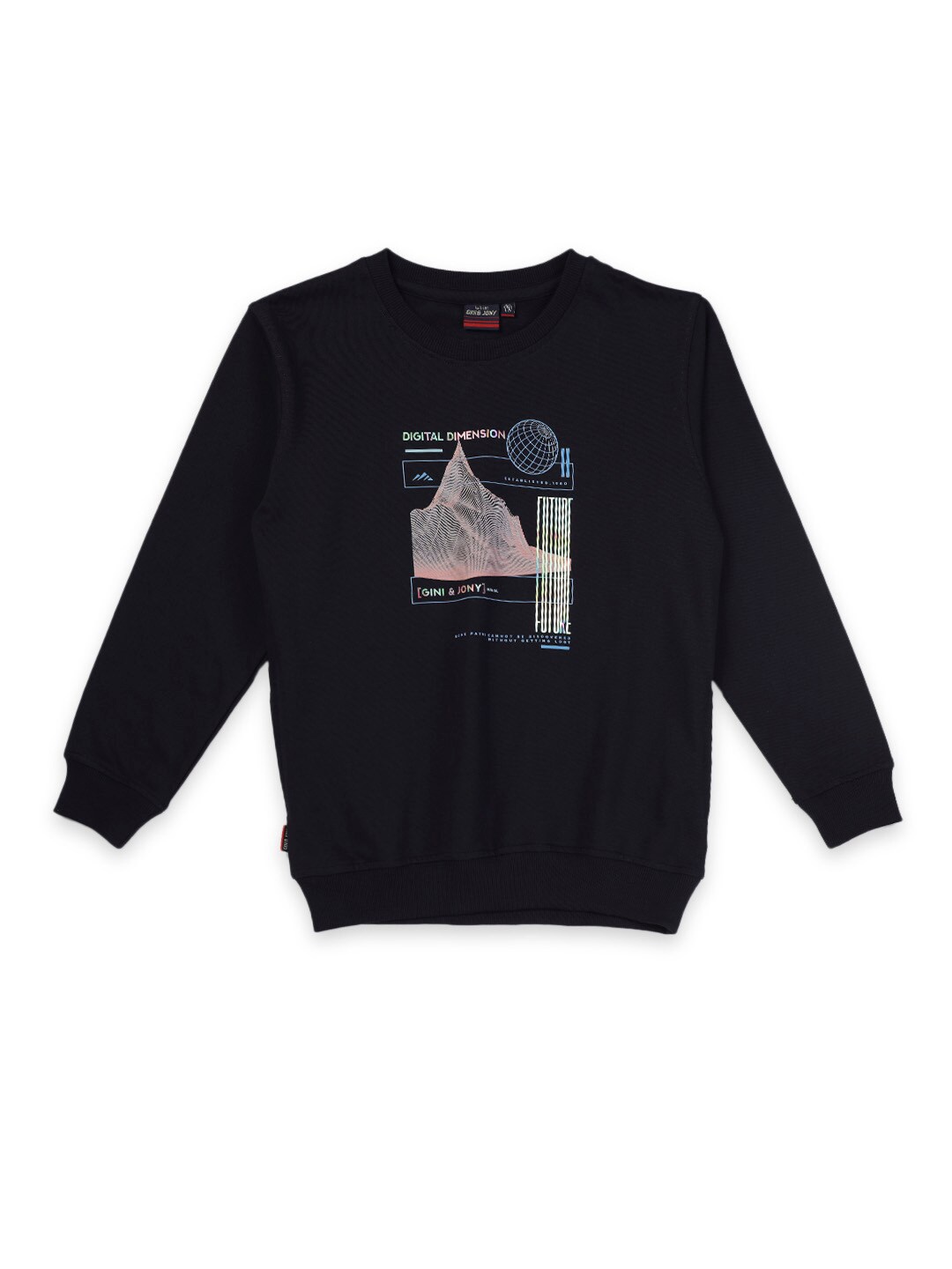 

Gini and Jony Boys Fleece Printed Sweatshirt, Navy blue