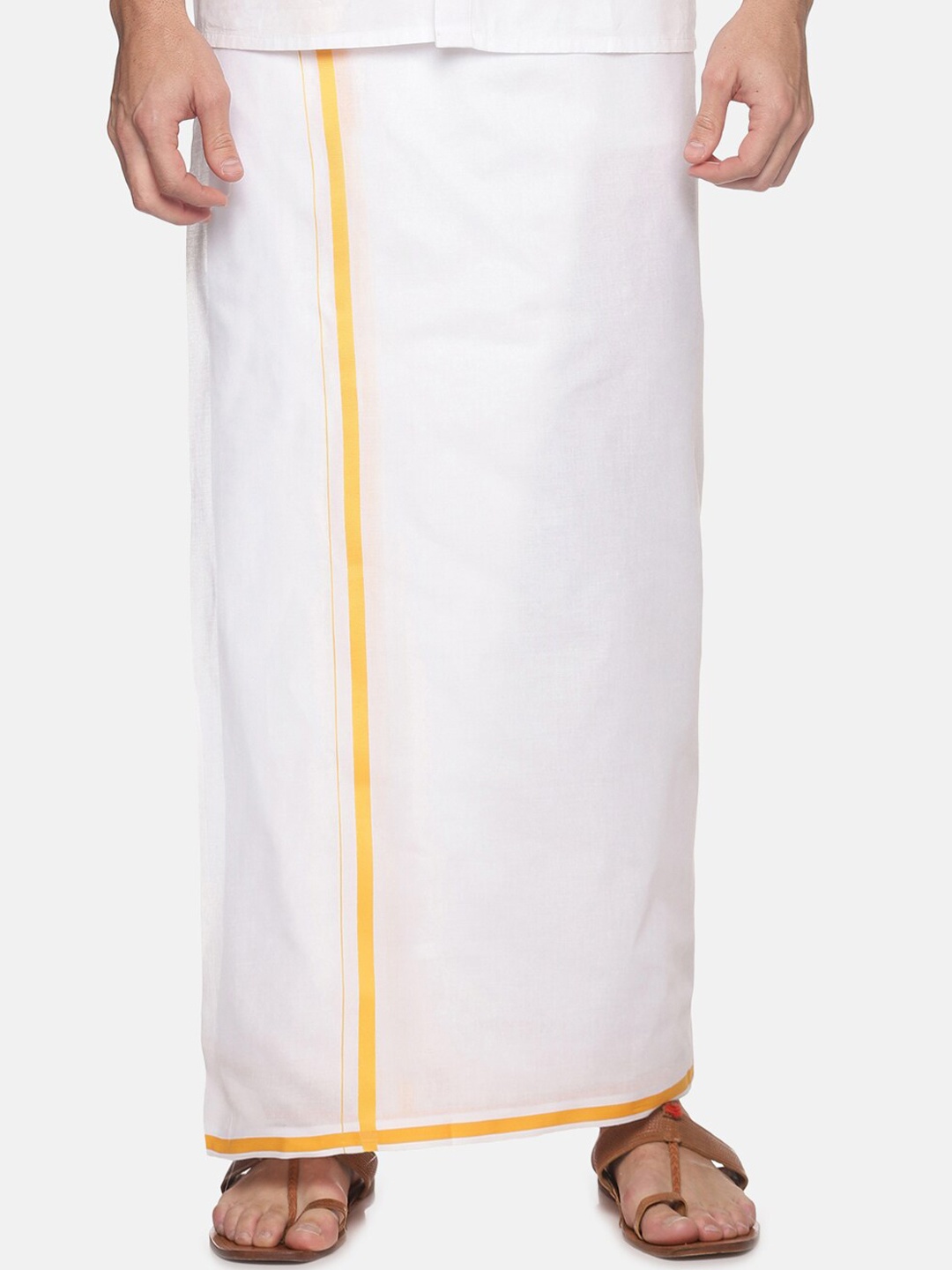 

Jansons Men Cotton Dhotis, White