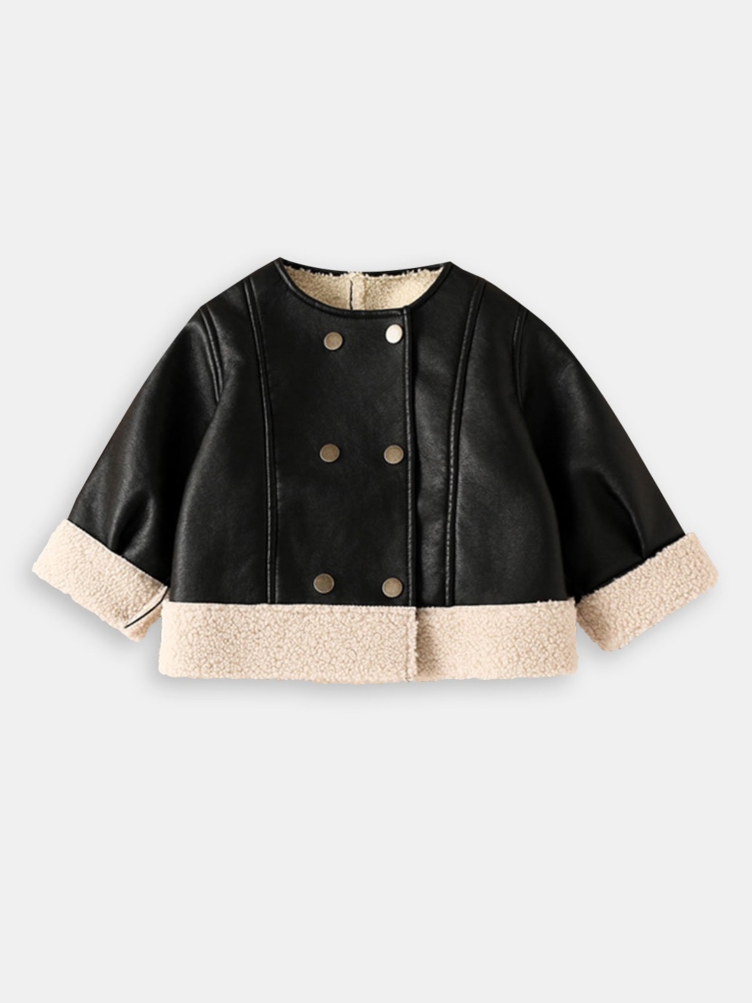 

Hopscotch Girls Crop Cape Jacket with Embroidered, Black