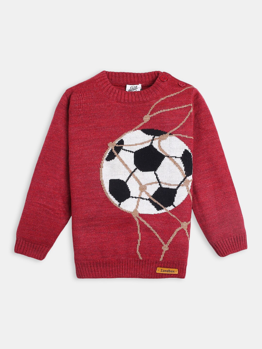 

Hopscotch Boys Printed Pullover, Red
