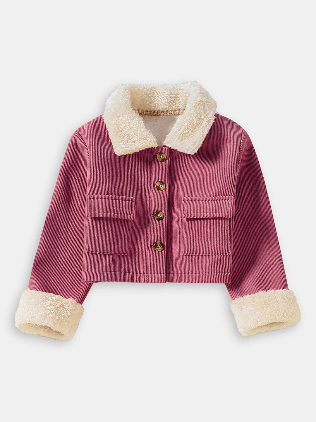 

Hopscotch Girls Colourblocked Crop Tailored Jacket, Red