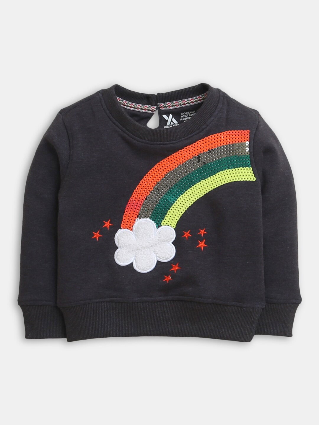 

Hopscotch Girls Embellished Round Neck Sweatshirt, Black