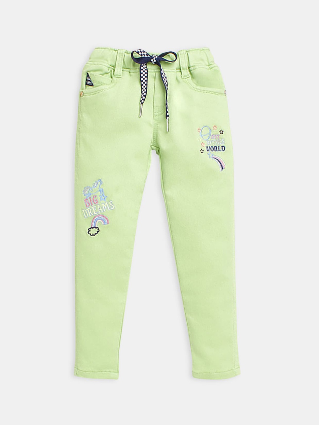 

Hopscotch Girls Comfort Fit Embroidered Jeans, Green