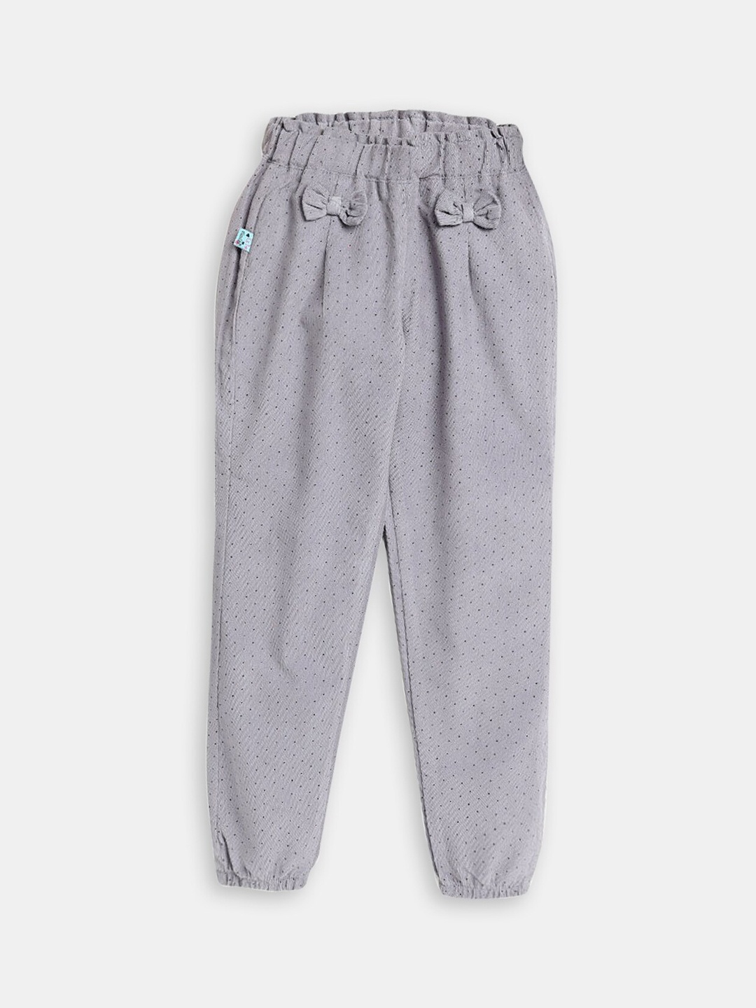 

Hopscotch Girls Printed Cotton Joggers, Grey