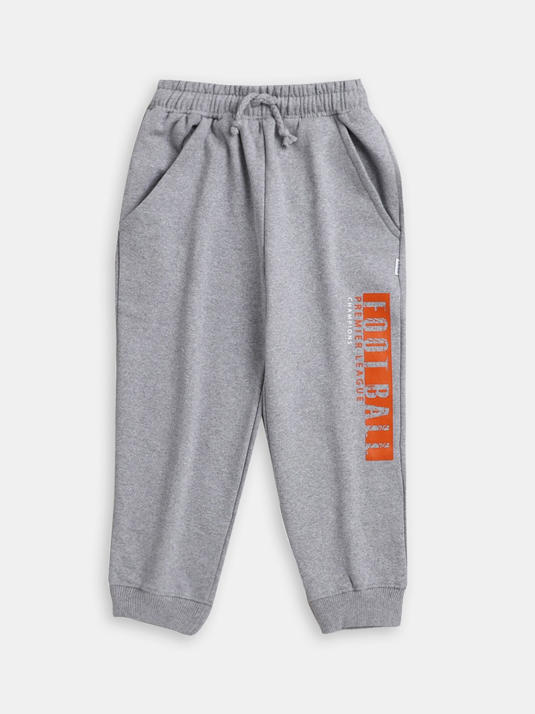 

Hopscotch Boys Typography Printed Joggers, Grey