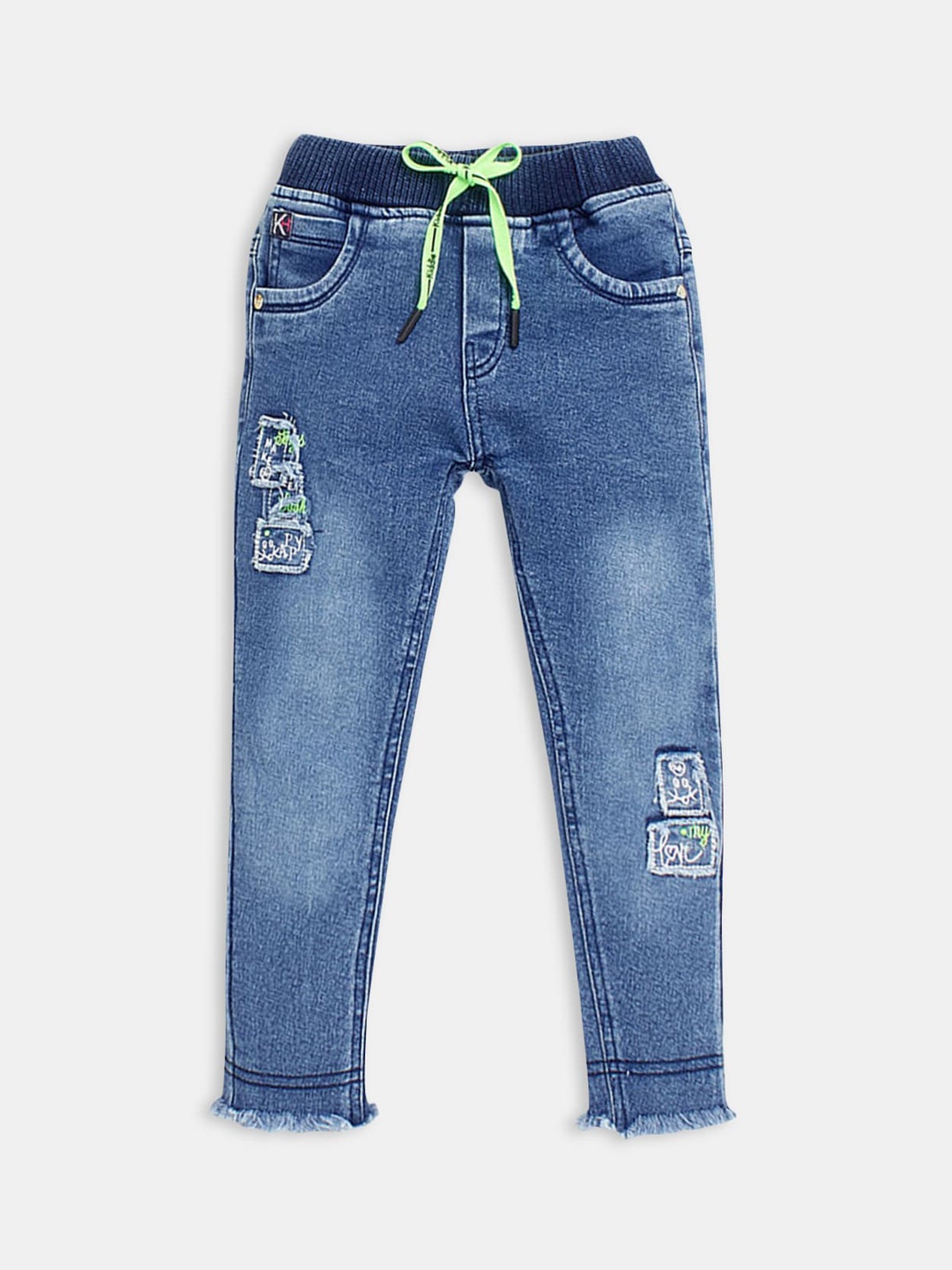 

Hopscotch Boys Comfort Fit Light Fade Embroidered Casual Jeans, Blue