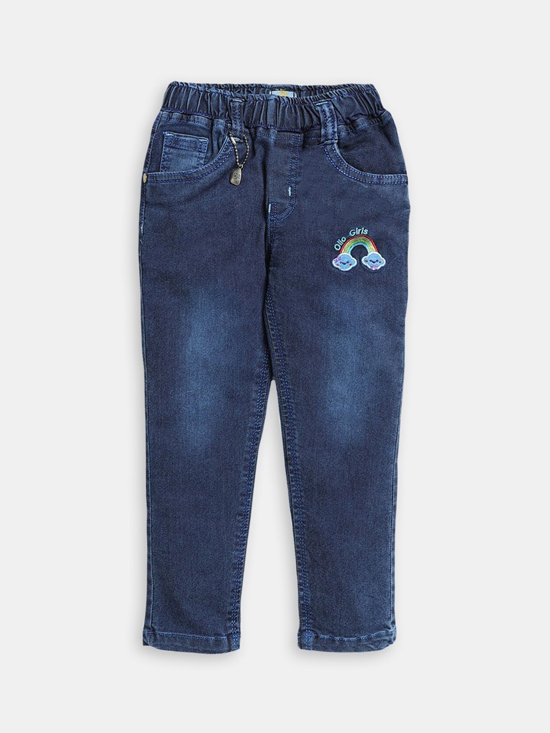 

Hopscotch Girls Comfort Light Fade Cotton Jeans, Blue