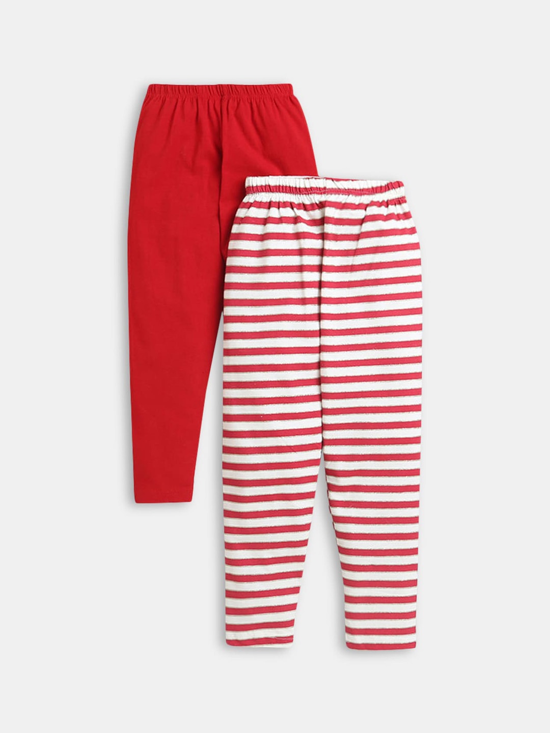 

Hopscotch Girls Pack Of 2 Striped Ankle-Length Leggings, Red