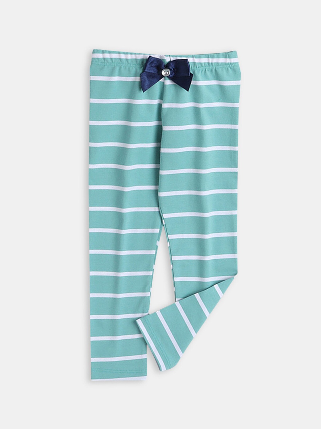 

Hopscotch Infant Girls Striped Printed Ankle-Length Leggings, Green