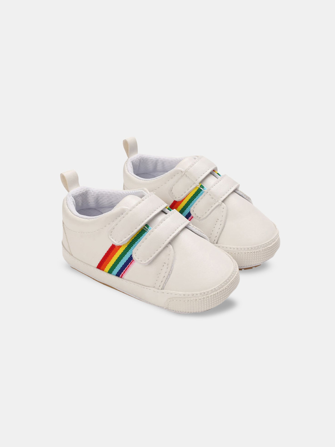 

Hopscotch Kids Striped Velcro Sneakers, White