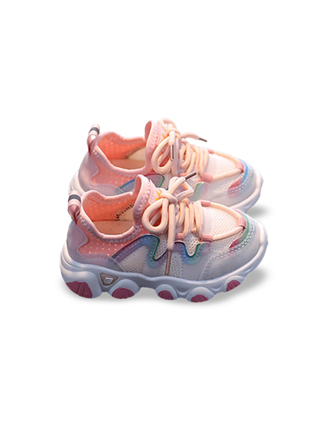 

Hopscotch Kids Woven Design Sneakers, Peach