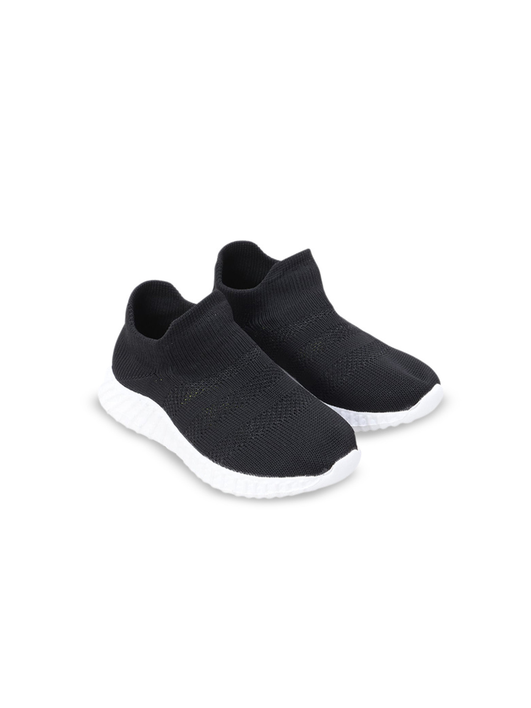 

Hopscotch Kids Woven Design Slip-On Sneakers, Black