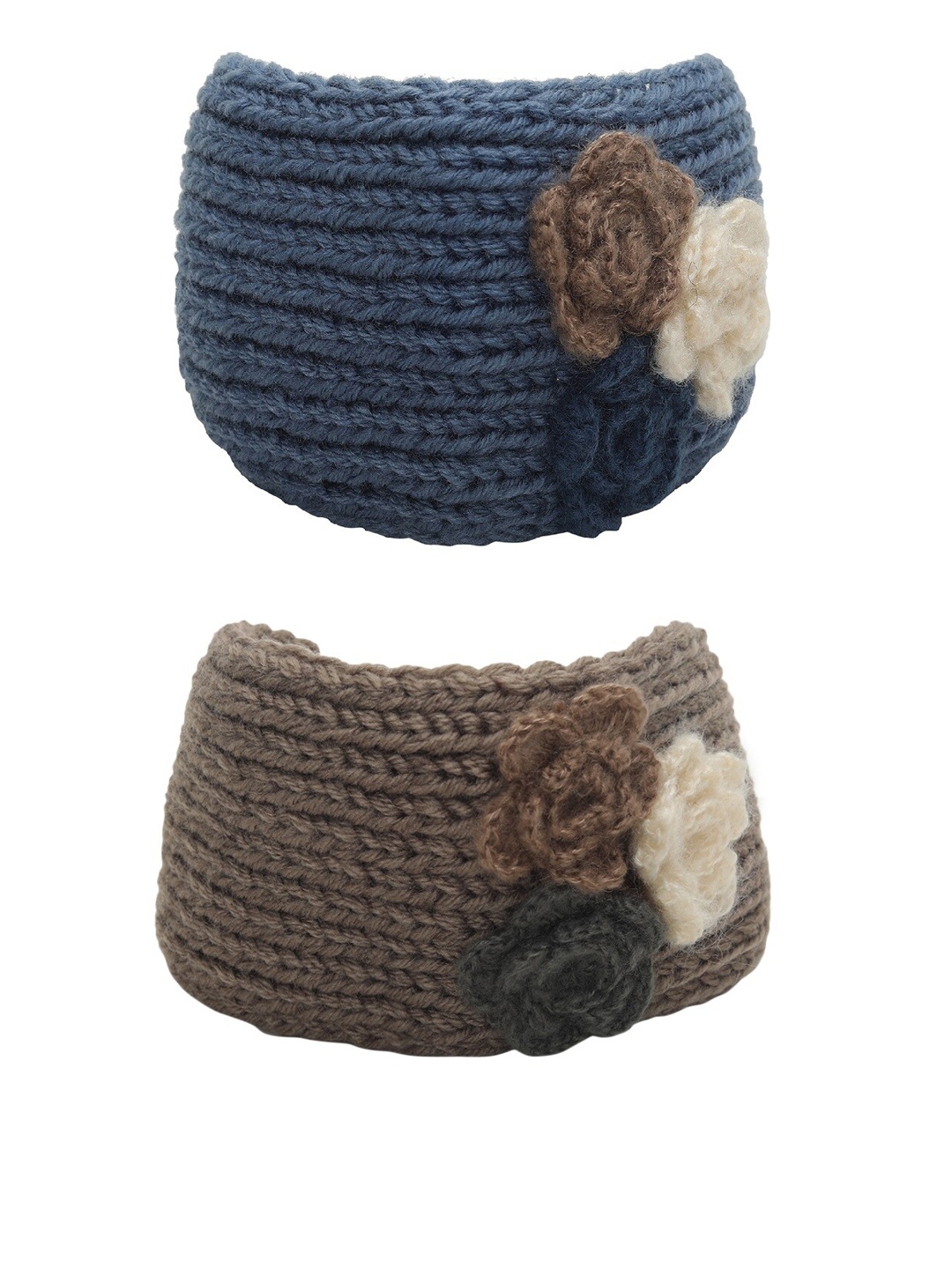 

EL REGALO Women Pack Of 2 Knitted Chill Wrap Headband, Blue