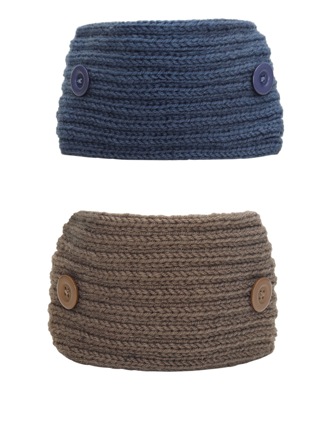 

EL REGALO Women Pack Of 2 Knitted Chill Wrap Headbands, Brown