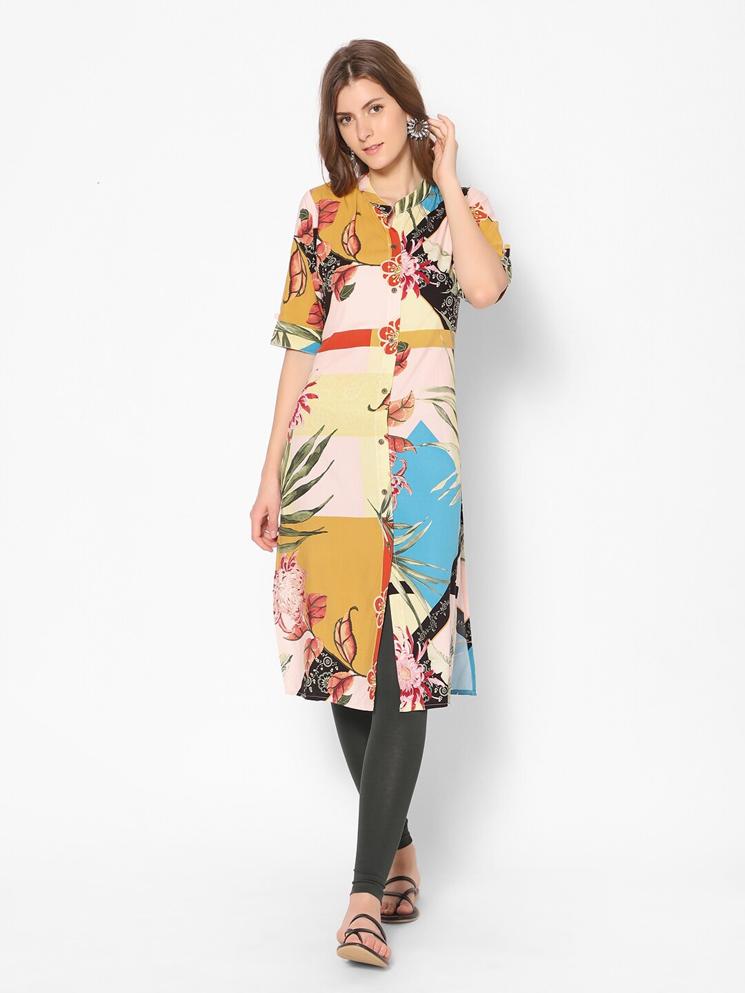 

Kiya Floral Printed Kurta, Pink