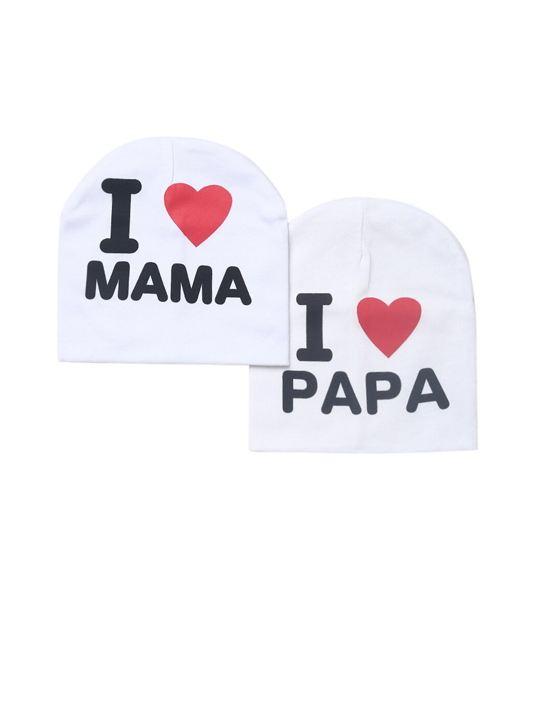 

EL REGALO Unisex Kids Pack Of 2 Printed Beanie, White