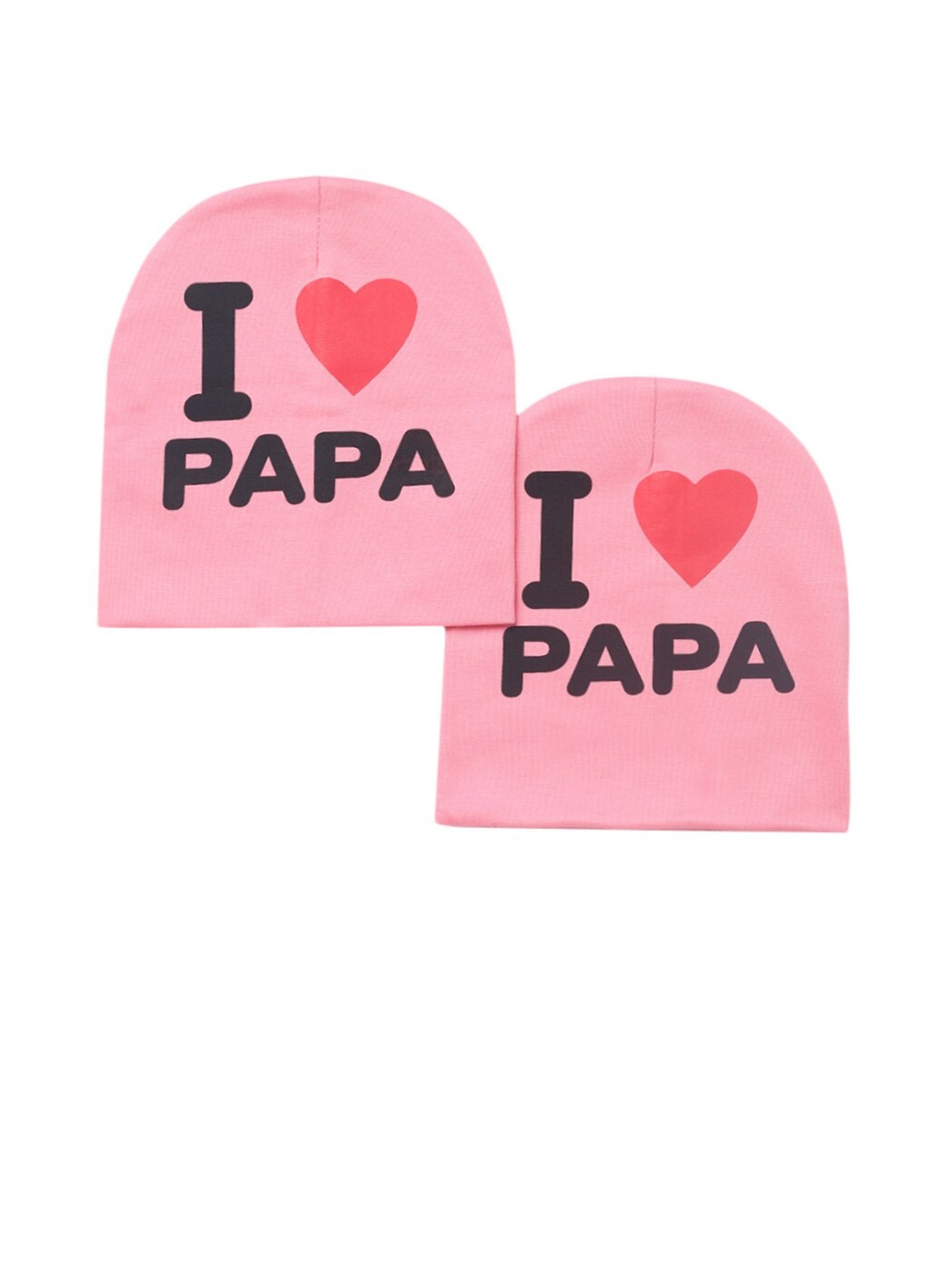 

EL REGALO Kids Pack Of 2 Printed Beanie, Pink