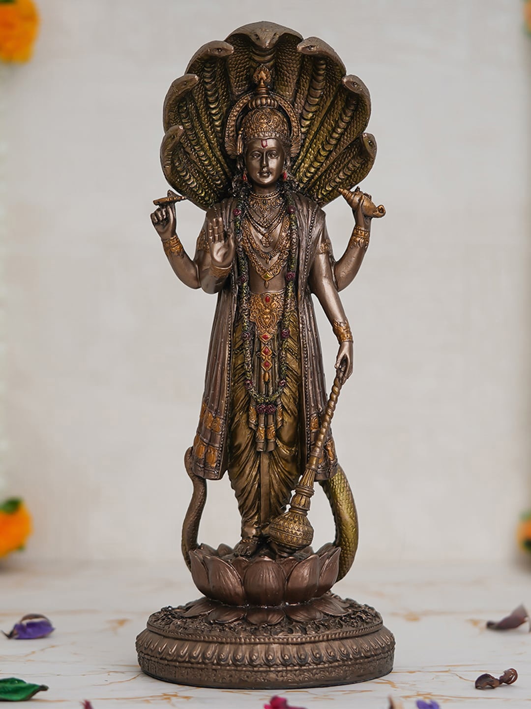 

eCraftIndia Copper Lord Vishnu Showpiece