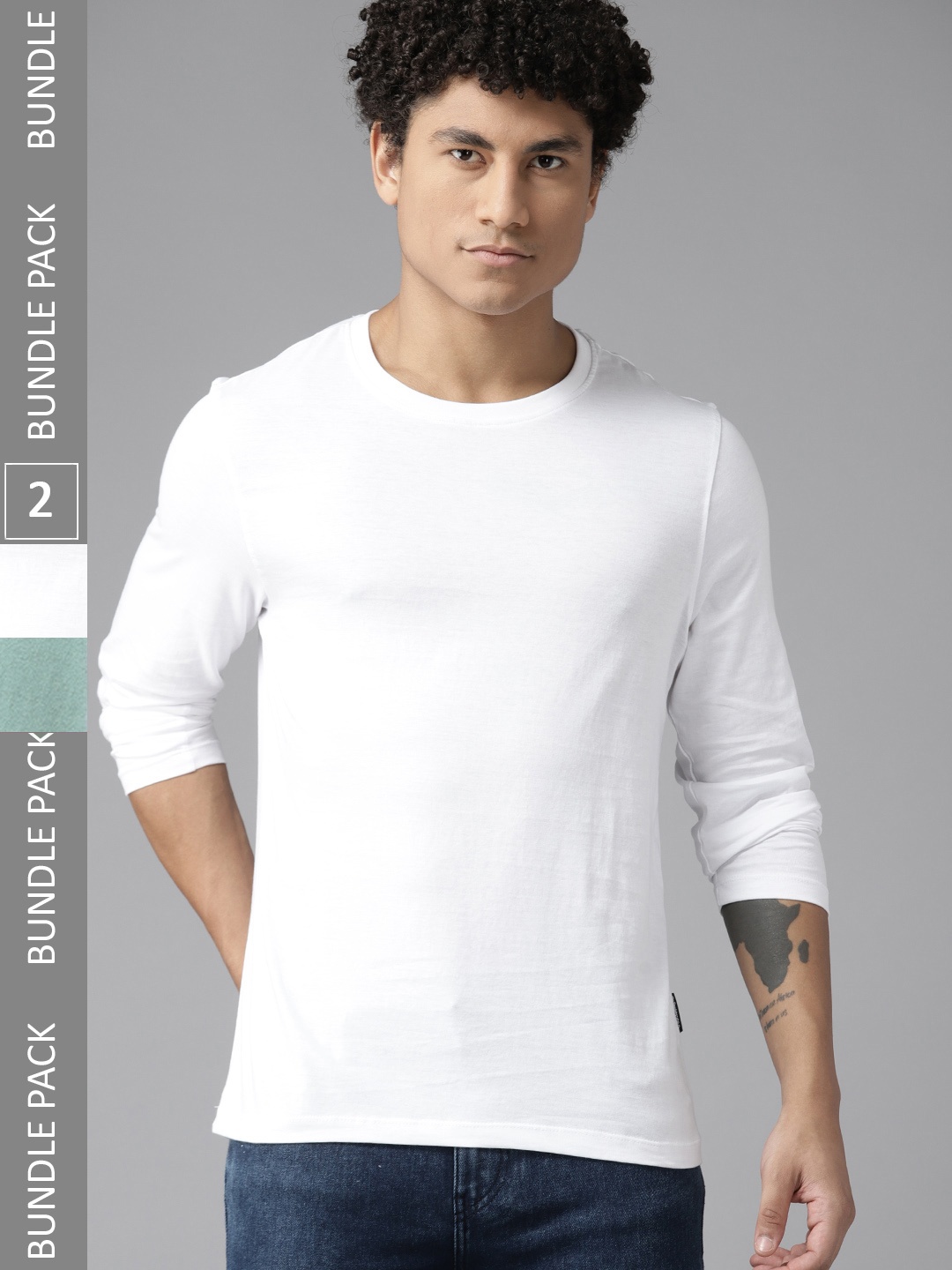 

The Roadster Lifestyle Co. Pack of 2 Pure Cotton Solid T-shirts, White